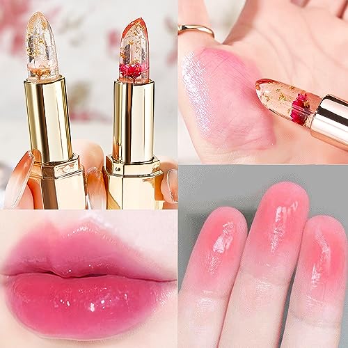Flower Jelly Lipstick Set - Color Changing Moisturizer (Pack of 3)