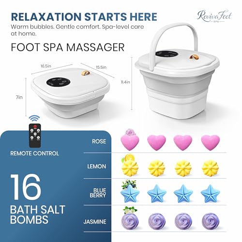 Collapsible Heated Foot Spa with Shiatsu Massage & Bubbles
