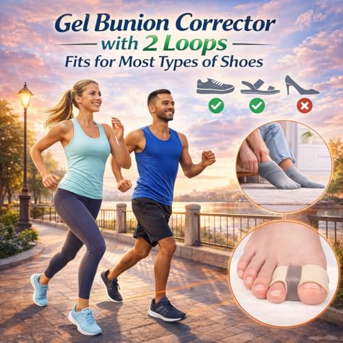 Bunion Corrector Toe Separators 4-Piece Set for Men & Women, Big Toe Spacers for Pain Relief