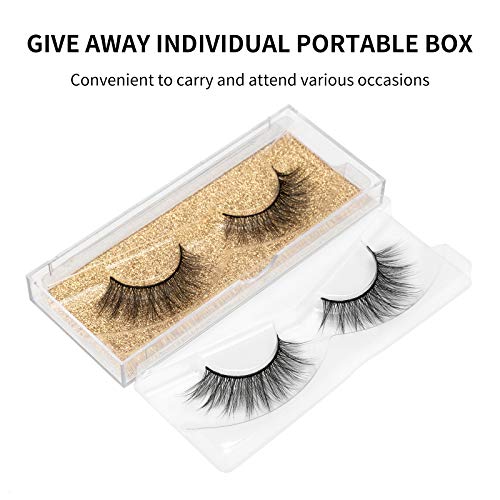 DYSILK Fake Lashes Pack False Mink Lashes 5 Pairs Wispy Fluffy Eyelashes
