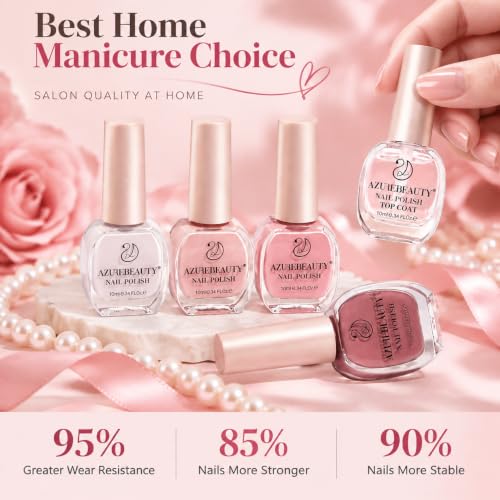 AzureBeauty A2-Nude Pink Nail Polish Set - 4 Colors, Nude Pink Shades