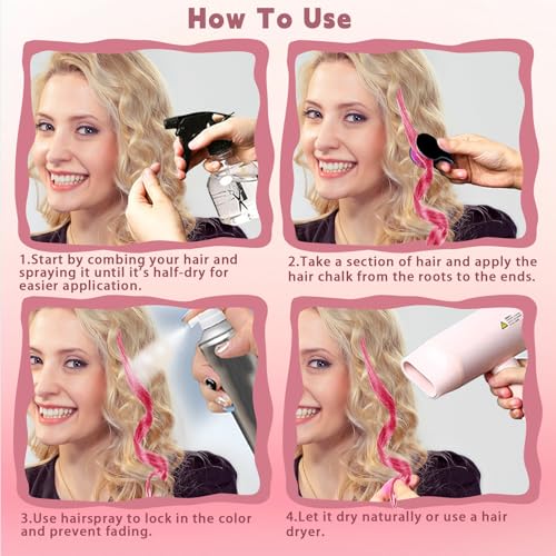 Hair Chalk for Kids 10 Colors Temporary Hair Dye Washable