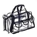Professional Clear PVC Makeup Kits Organizer Make up Set Bag MUA Carry All Artist Transparent Vinyl Travel Cosmetic Bag with 6 External Pockets & Tissue Holder