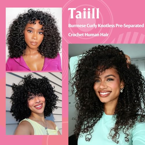 Burmese Curly Crochet Hair 18 Inch - 60g Pre-Separated Extensions