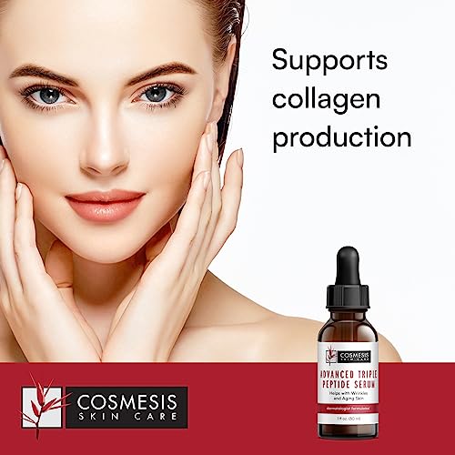 Advanced Triple Peptide Serum - Reduce Wrinkles, Support Collagen Renewal, Defend Against Aging | 1oz | Cosmesis