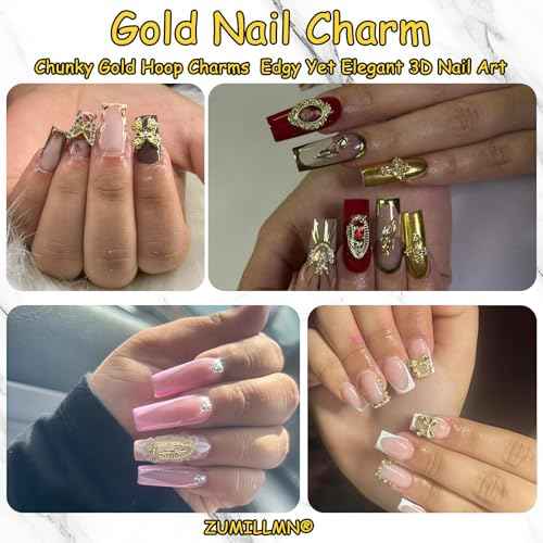 96PCS 3D Nail Charms - Gold Alloy Bow, Rose,Butterfly,Cross,Star,Virgin Mary & Coin Charms, Shiny Nail Rhinestones for Nail Art, Manicure, DIY Jewelry Making£¨96pcs£©