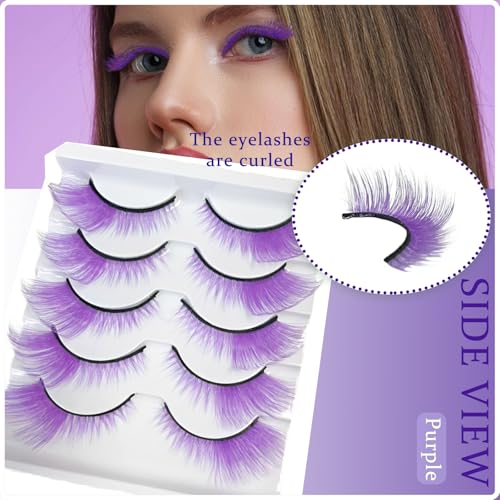 3D Faux Mink Colored False Lashes 5 Pairs 17-20mm