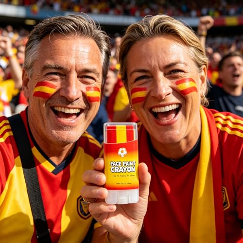 Spain Flag Face Paint Stick - Non-Toxic, Waterproof Crayon for Sports