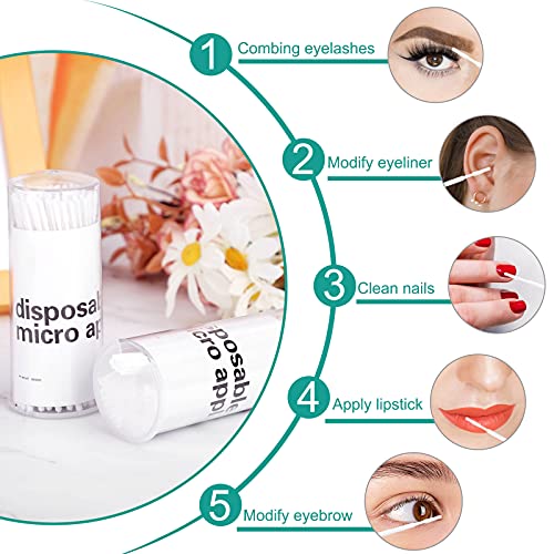 Disposable Micro Brush Applicators for Eyelash Extension Removal - 200 Pcs