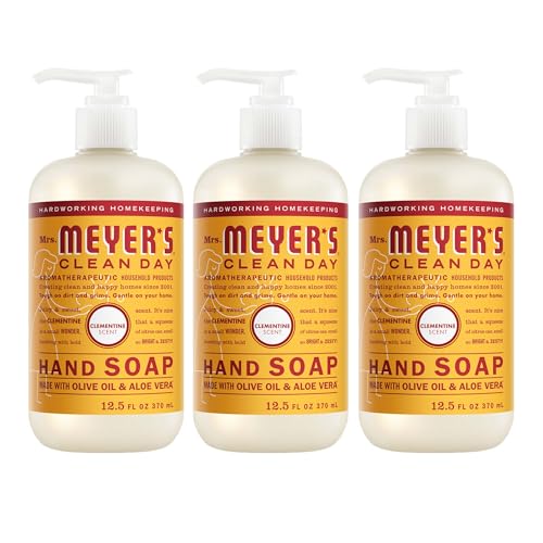 Mrs. Meyer’s Clementine Liquid Hand Soap - 12.5 fl oz, 3 Pack | Gentle, Moisturizing & Garden-Inspired