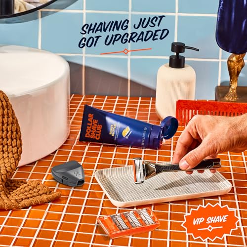 Dollar Shave Club | The VIP Shave Set | 4 Swift Rinse Refill Cartridges, 1 Heavy Metal Handle, 1 Shave Butter 3 ounce, 1 Razor Cover, Razors for Men