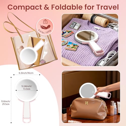 10X/1X Magnifying Makeup Mirror with 3 Color LED Lights