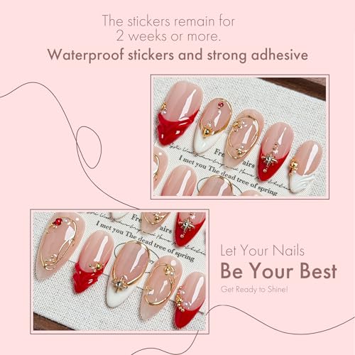 Rouge ?toile Bold Elegant Star-Shaped Wearable Nails (10-Piece Set), Acrylic/UV Gel Press On Nails for Holiday Celebrations, Parties & Shiny Nail Looks (Multicolor, M)