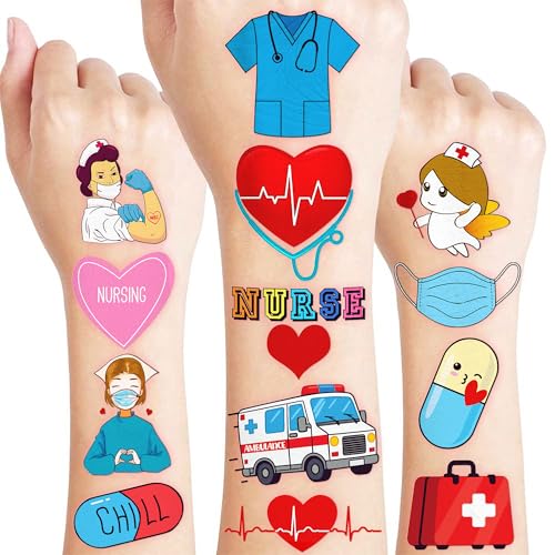 96 PCS Nurse Temporary Tattoos - Medical Theme Party Favors