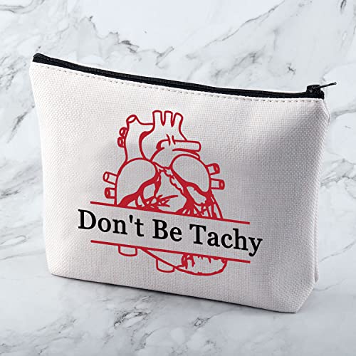 MNIGIU Nurse Cosmetic Bag, Polyester, Water Resistant, 10.2x7.9x0.6 inches, 59g, Funny Cardiology Design, Toiletry Bag, Makeup Bag, Travel Organizer
