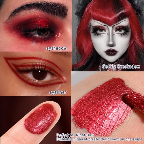 Liquid Red Metallic Eyeshadow - La Catrina