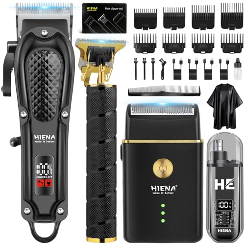 Professional Cordless Hair Clipper Kit with Beard Trimmer & 8 Guide Combs