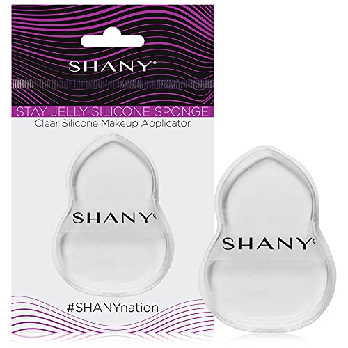 SHANY Stay Jelly Silicone Sponge - Clear & Non-Absorbent Makeup Blending Sponge for Flawless Application with Foundation - HOURGLASS (Pack of 2)