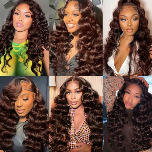 WuvuSnm Brown Human Hair Bundles Deep Wave 12-16 Inch 150g, Natural Black #1B