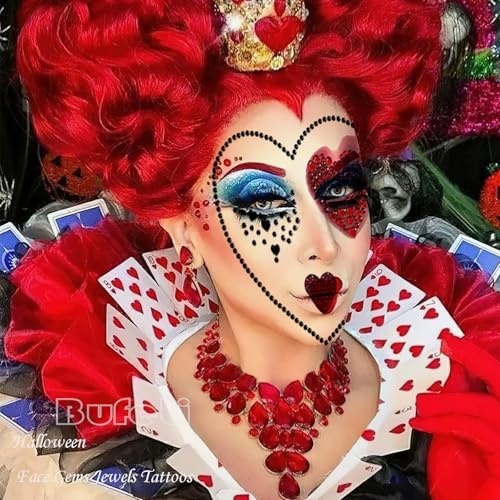 2 Pcs Halloween Face Gems Jewels Tattoos Rhinestone Stickers