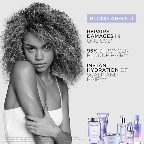 Kerastase Blond Absolu Hyaluronic Acid Hair Serum For Bleached & Highlighted Blonde Hair - Repairs Damaged Hair & Soothes Scalp, Instantly Hydrates & Adds Shine, 1.7 fl Oz