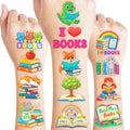 96 PCS Reading Temporary Tattoos for Kids - Book Themed Party Favors