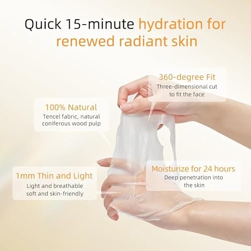 ELT Mega Vitamin C Sheet Mask 10Pack - Brightening, Hydrating, Wrinkle care - Korean Face Mask with Niacinamide, Vitamin C & Hyaluronic Acid - Vegan Skincare Made in Korea (25g/0.88 oz each)