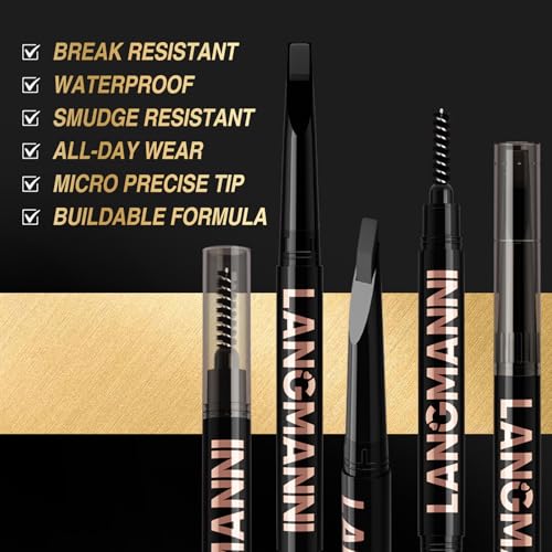 Dual-Ended Eyebrow Pencil with Spoolie Brush - Ultra-Fine Tip