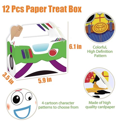 WOOACME Cartoon Birthday Treat Boxes & Party Supplies Set