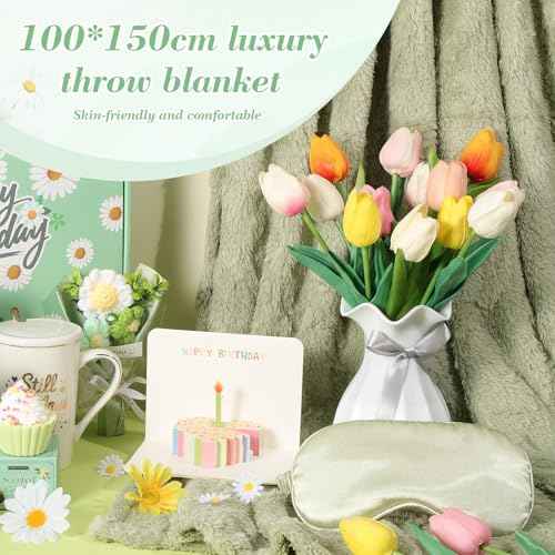 Birthday Gifts for Women, Daisy Happy Birthday Gift Basket for Women Self Care Gift Happy Birthday Gift Baskets for Her ,Girlfriend,Wife,Mom,Grandma,Christmas Gifts Box Set with Coffee Mug