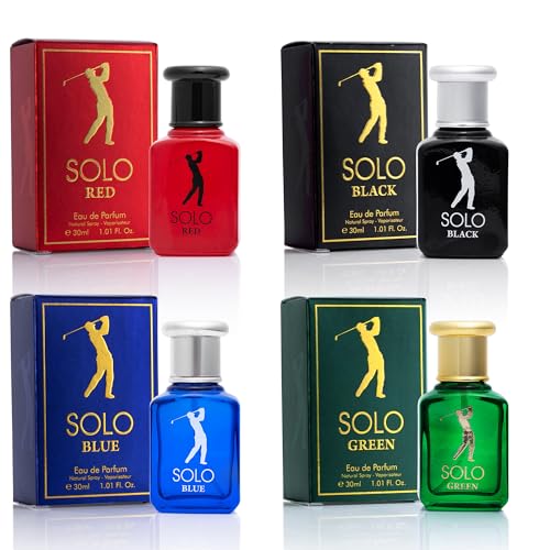 NovoGlow Solo 4-Piece Men's Cologne Set - 30ml Bottles