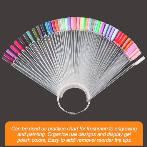 Transparent Nail Swatch Sticks 50PCS Clear Practice Tips for Nail Art & Display - Variation of THIS listing