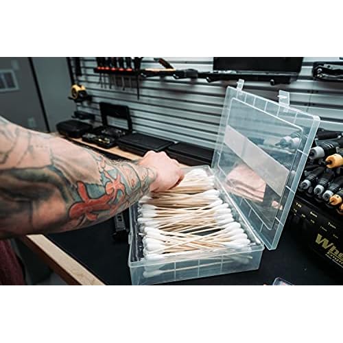 Tipton Power Swabs .22 Caliber - 250 Count with Cotton Construction and Bamboo Handle for Mess-Free Firearm Cleaning