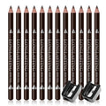 Ownest 12 Pcs Dark Brown Eyebrow Pencil Waterproof