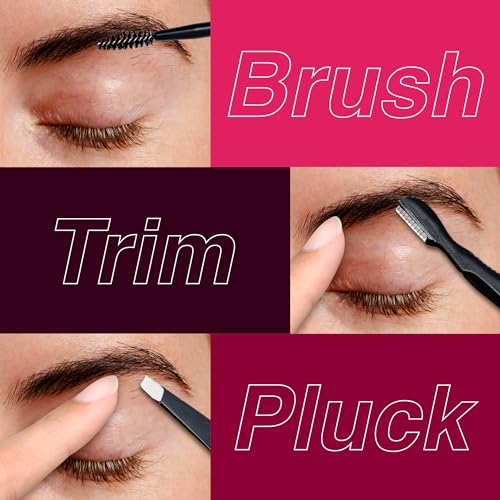 i-ENVY All-in-One Beautiful Tool Kit for Expert Eyebrow Shaping and Grooming, Precision Eyebrow Shaping Tools, Includes Brow Brushes, Scissor-Comb, Tweezers, Razor