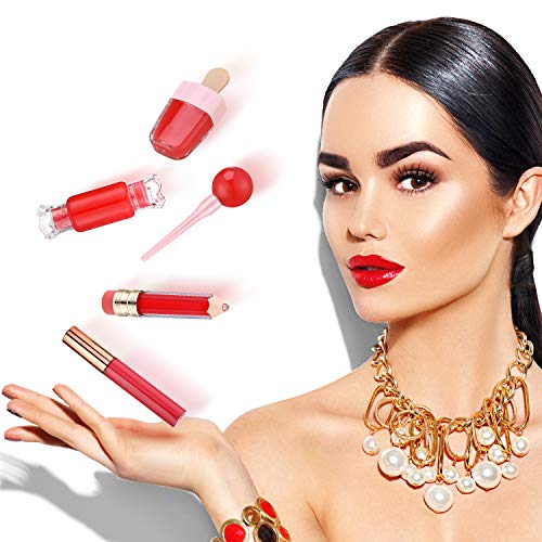 Maitys 30 Pcs Lip Gloss Tubes Tools Set, 5 Styles Empty Lip Gloss Tubes Include Ice Cream Candy Lollipop Pencil Cylinder Shaped Lips Balm Containers with 5 Plastic Syringe for Lipgloss Making Kit DIY