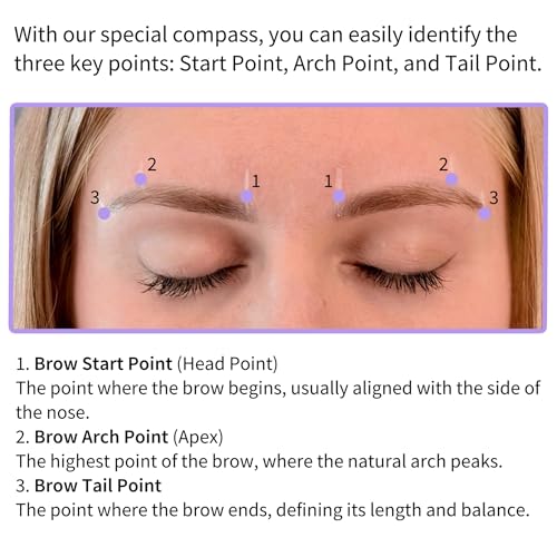 Eyebrow Mapping Kit with Adjustable Symmetry Compass & 2 Pencils