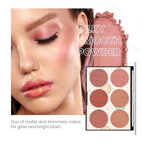 KYDA 6 Colors Blush Palette - Matte & Shimmer