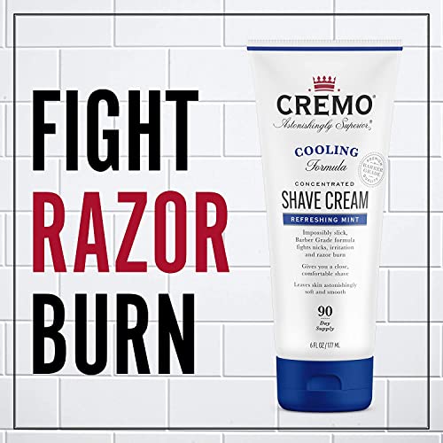 Cremo Men's Beard Care Bundle - Barber Grade Cooling Shave Cream, 6 Fl Oz + Cooling Post Shave Balm, 4 Oz