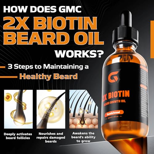 2x Biotin Beard Growth Oil and Beard Balm - Beard Growth Serum Care Kit - Vegan Natural Ingredients Leave-In Conditioner - Moisturizes, Strengthens, Thickens and Promotes Facial Hair Growth