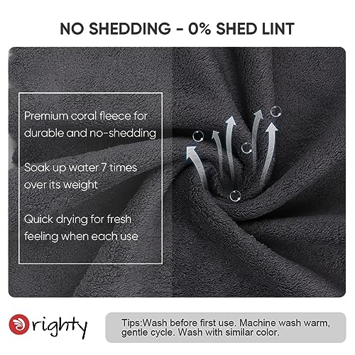 Orighty Washcloths 96 Pack, Ultra Soft Face Cloths 12 x 12 inch, Absorbent & Quick Drying Coral Velvet Washcloth Bulk, Multi-Purpose Face Cloth for Household, Cleansing and Sport (Grey)
