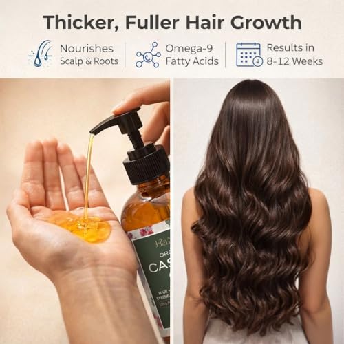Organic Castor Oil 16oz - Cold-Pressed Hair Growth & Skin Care