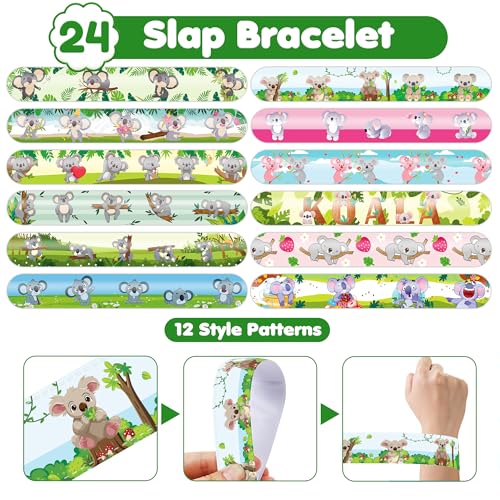 Koala Party Favors Set - 72 PC Bundle with Tattoos & Bracelets