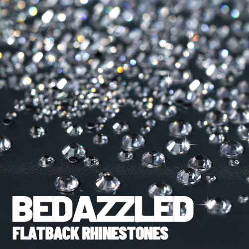 FANDAMEI Silver Rhinestones, 15000 PCS Resin Rhinestone, Non Hotfix Gems for Crafting, Flatback Rhinestones for Crafting, Clear Rhinestone for Nails, Mixed Sizes 2/3/4/5/6mm