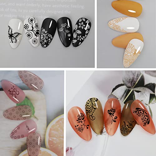 Biutee Nail Stamping Plates Set 14pcs with Stamper & Scraper - Floral, Geometric & Vintage Designs