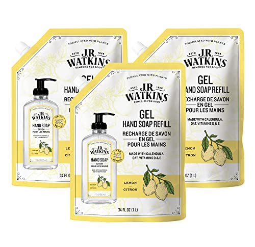 J.R. Watkins Lemon Hand Soap Refill & Dispenser, 3 Pack