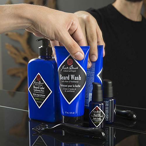 Jack Black - Beard Wash, 6 fl oz - PureScience Formula, Aloe & Panthenol, Multifunctional Beard Treatment, Softens Facial Hair, Removes Oil and Dirt, Conditions Facial Hair and Skin