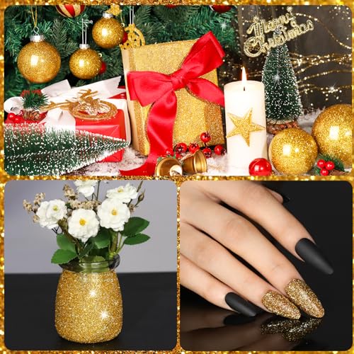 Gold Glitter, YGDZ Gold Fine Glitter for Crafts, 140G /4.93OZ Body Glitter, Christmas Glitter, Festival Glitter, Nail Glitter, Craft Glitter for Resin Arts Tumbler, Christmas Decor
