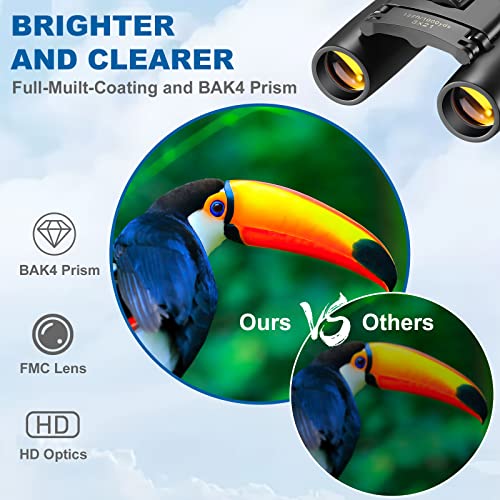 AHFLRITO 8X21 Compact Binoculars - Lightweight Waterproof for Adults
