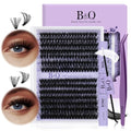 B&Qaugen Lash Extension Kit 280Pcs Volume Individual Lashes Kit Superfine Individual Eyelashes 10-18mm Soft D Curl Eyelash Clusters Kit with Bond and Seal Tweezers for Self Use £¨Kit-70+90D-10-18MIX£©